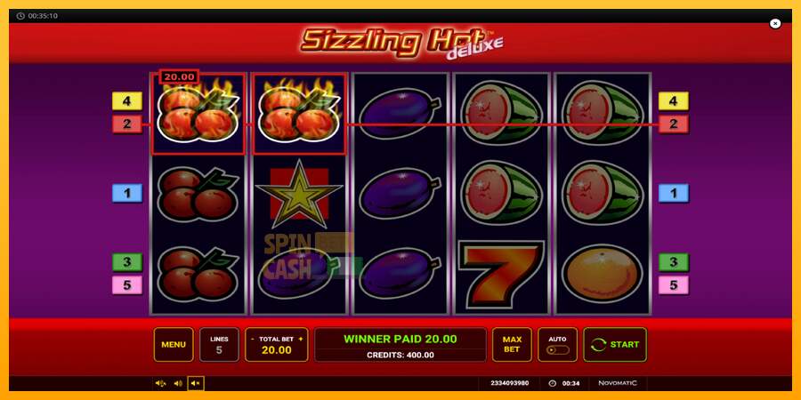 Spielautomat Sizzling Hot Deluxe für echtes geld 5