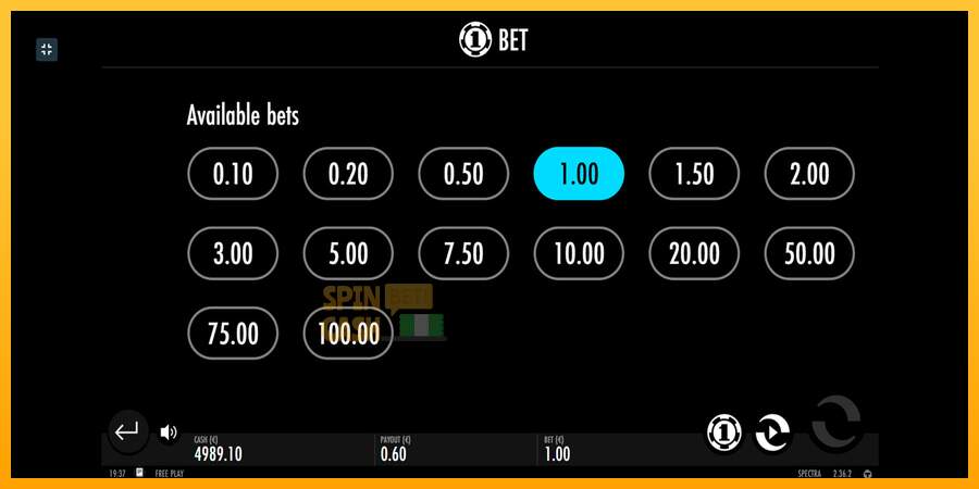 Spielautomat Spectra für echtes geld 7