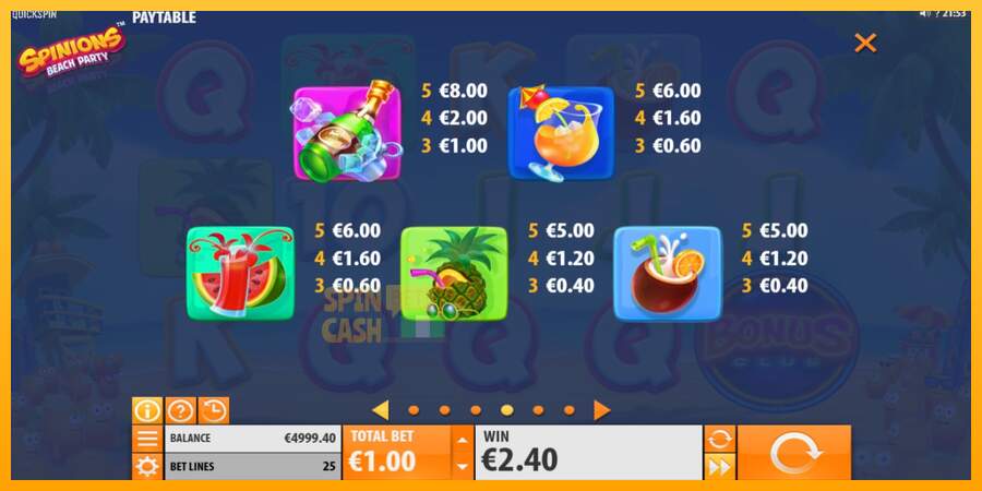 Spielautomat Spinions Beach Party für echtes geld 7