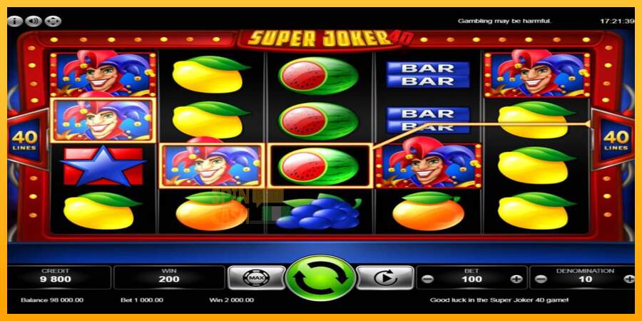 Spielautomat Super Joker 40 für echtes geld 2