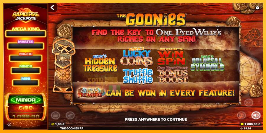 Spielautomat The Goonies Deluxe Rapid Fire Jackpots für echtes geld 1