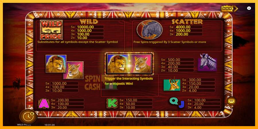 Spielautomat Wild Pride für echtes geld 5